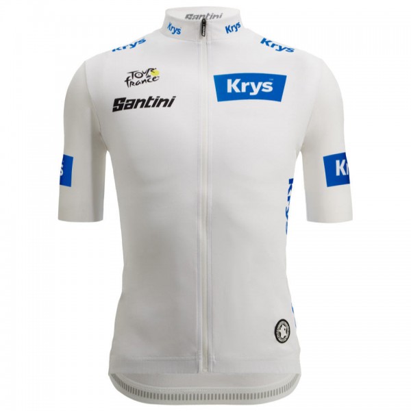 Santini witte Tour de France-jersey Frankrijk 2025 Fan Line-jersey voor heren