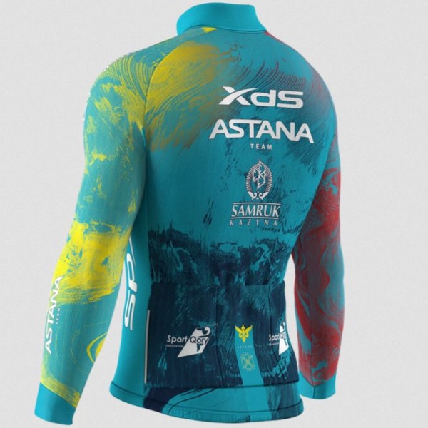 Heren Fietskleding Biemme XDS Astana 2025 shirt met lange mouwen