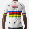 Soudal Quick-Step Wereldkampioen Rainbow Jersey 2023 Competizione wielertrui met korte mouwen professionele wielerploeg Soudal Quick-Step Wereldkampioen Rainbow Jersey 2023 Competizione wielertrui met korte mouwen professionele wielerploeg