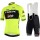 Trek Segafredo 2019 Training Fluo Geel Fietskleding Set Wielershirt Korte Mouw+Korte Fietsbroeken Bib