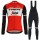 Trek Segafredo 2019 Rood Fietskleding Set Wielershirt Lange Mouw+Lange Fietsbroeken Bib