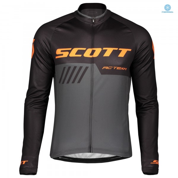 2019 Scott RC Team Zwart-Orange Thermal Wielershirt Lange Mouw 953RKHO