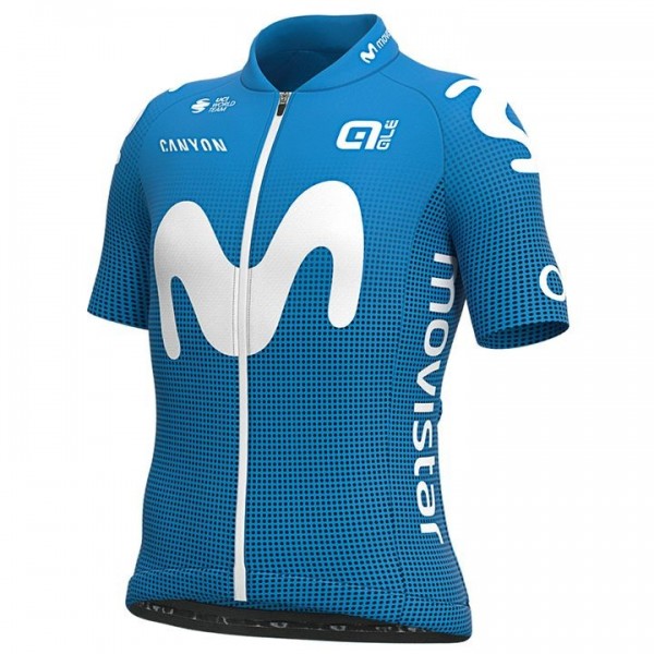 2020 Team Movistar Kids Wielershirt Korte Mouw 647CHVV