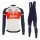 2020 Trek Segafredo Factory Racing Wit-Rood Wielerkleding Set Wielershirt Lange Mouw+Lange Fietsbroeken Bib 960AXNA