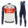 2020 Trek Segafredo Factory Racing Wit-Rood Thermal Fietskleding Set Wielershirts Lange Mouw+Lange Wielrenbroek Bib 647UQVZ