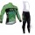 2015 ALE Fietskleding Wielershirt Lange Mouw+Lange Wielrenbroek Bib Groen