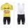 2015 AUDI Fietskleding Set Fietsshirt Met Korte Mouwen+Korte Koersbroek Geel