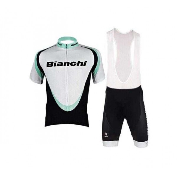 2016-2017 Bianchi Fietskleding Set Fietsshirt Met Korte Mouwen+Korte Koersbroek Wit