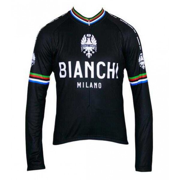 2016 BIANCHI-MILANO Wielershirt Lange Mouwen Zwart