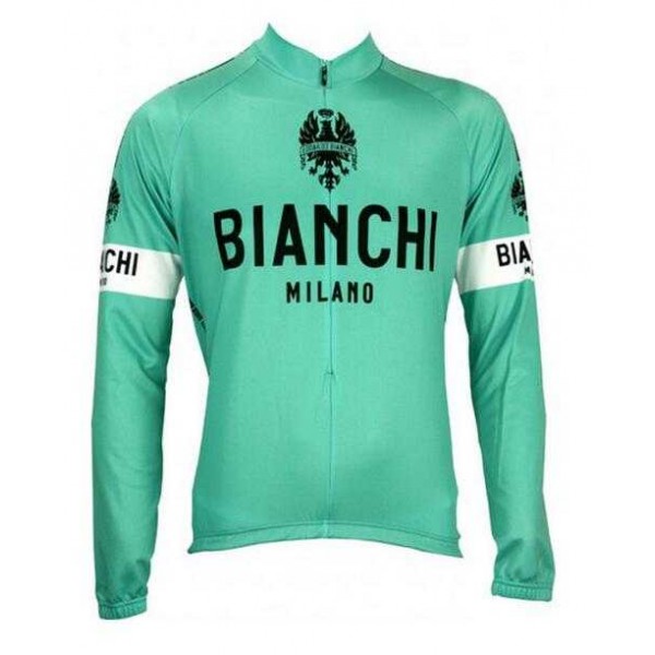 2016 BIANCHI-MILANO Wielershirt Lange Mouwen Blauw