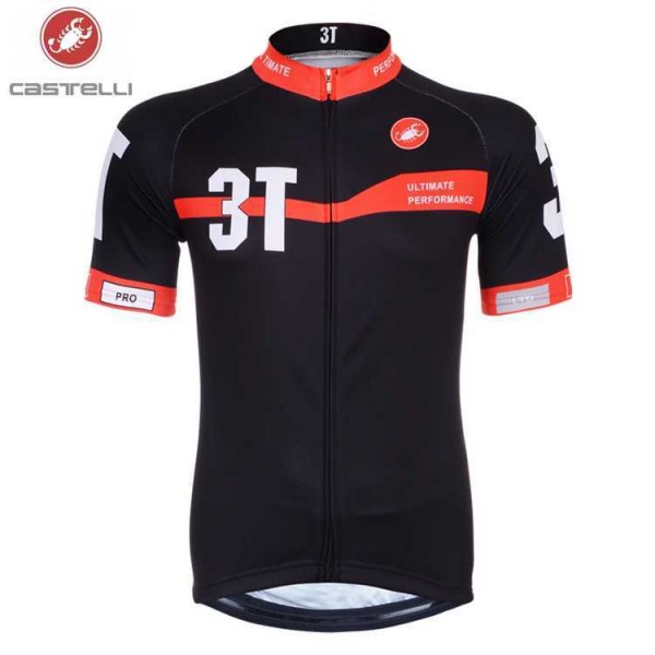 Castelli 3T 2014 Wielershirt Met Korte Mouwen Zwart Rood
