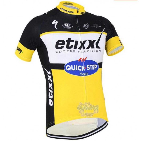 2016 Etixx-Quick Step Wielershirt Met Korte Mouwen Geel Zwart 2016 Etixx-Quick Step Wielershirt Met Korte Mouwen Geel Zwart