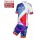 2016 FDJ Fietskleding Set Fietsshirt Met Korte Mouwen+Korte Koersbroek Bleu