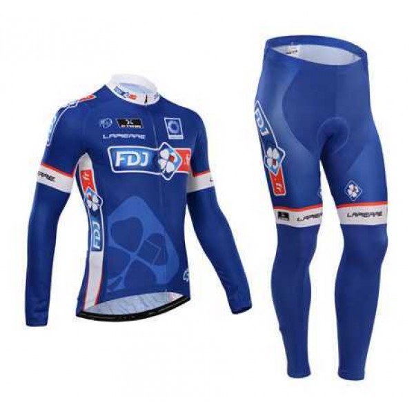 FDJ.Fr 2014 Wielerkleding Set Wielershirt Lange Mouw+Lange Fietsbroeken Blauw FDJ.Fr 2014 Wielerkleding Set Wielershirt Lange Mouw+Lange Fietsbroeken Blauw
