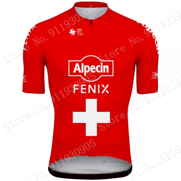 Alpecin Fenix Swiss Pro Team 2021 Wielerkleding Fietsshirt Korte Mouw QKJE5x