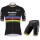 Quick Step Champion Pro 2021 Team Fietskleding Set Wielershirts Korte Mouw+Korte Fietsbroeken Bib I3eSlD