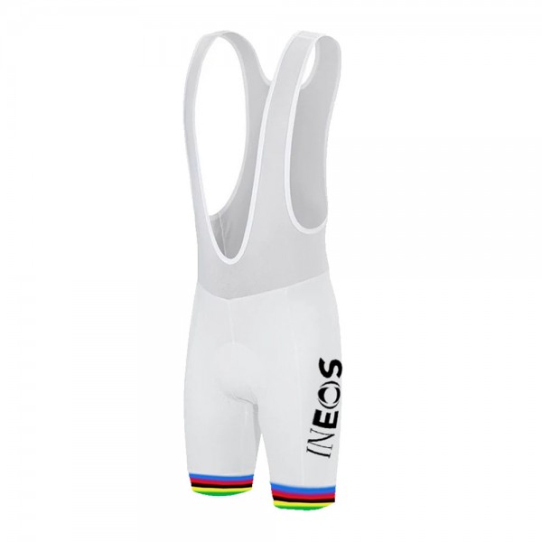 White Ineos Champion Pro Team 2021 Korte Fietsbroeken Bib KADKLq