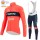 Fietskleding Profteams 2022 Winter Fleece Trek Segafredo Pro Fietsshirt Lange Mouw+Lange Fietsbroek Bib rood rTbSX