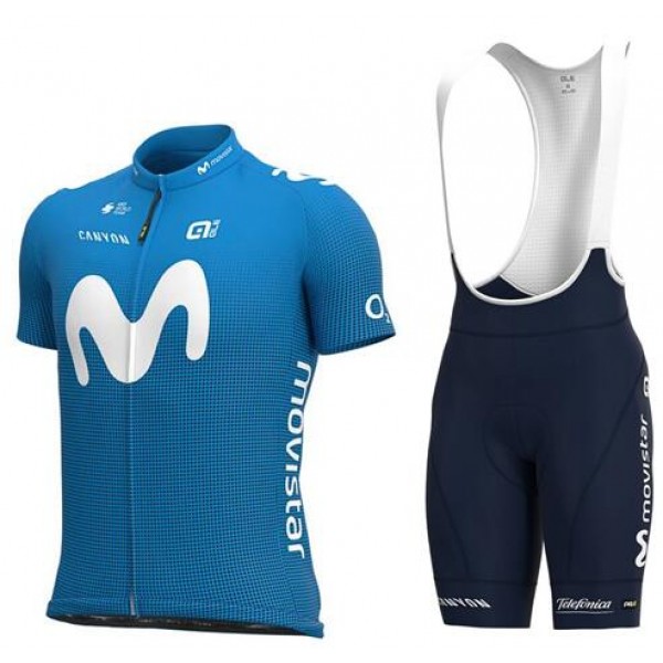 Wielerkleding Profteams 2020 Movistar Fietskleding Set Fietsshirt Met Korte Mouwen+Koersbroek Korte
