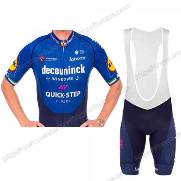 Deceuninck Quick Step Irish 2021 Fietskleding Fietsshirt Korte Mouw+Korte Fietsbroeken Bib AISMS