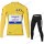 Deceuninck Quick Step 2020 Tour De France Fietskleding Set Wielershirts Lange Mouw+Lange Wielrenbroek Bib LLIWA