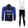 Giant Wielerkleding Set Wielershirt Lange Mouw+Lange Fietsbroeken Bib Blauw