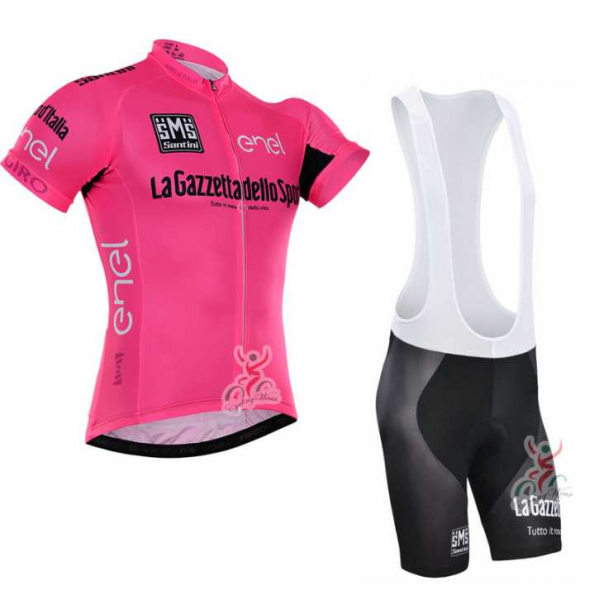 2016 Tour De Italia Fietskleding Set Fietsshirt Met Korte Mouwen+Korte Koersbroek Roze