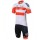 2016 IAM Fietskleding Wielershirt Korte Mouwen+Fietsbroek Korte Rood Wit