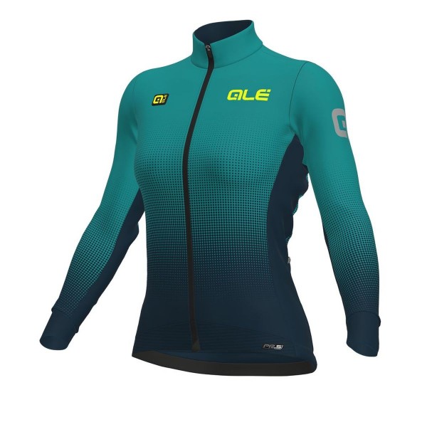 Dames Ale PRS Dots DWR-Petrolio Wielershirt Lange Mouw