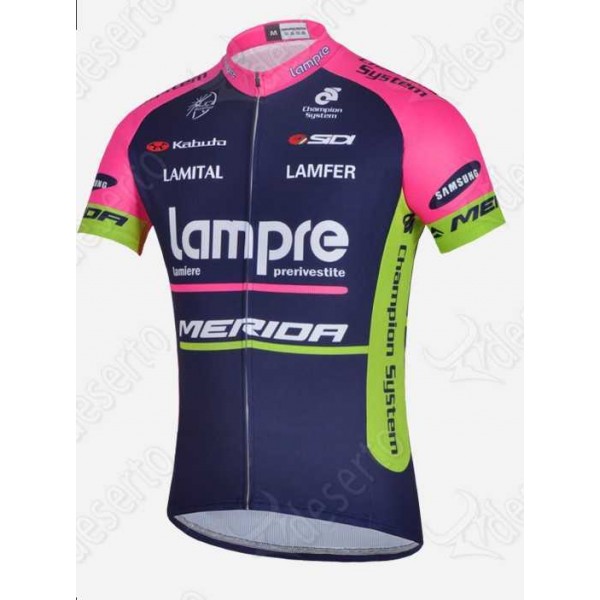 Lampre Merida 2014 Wielershirt Met Korte Mouwen Blauw Lampre Merida 2014 Wielershirt Met Korte Mouwen Blauw