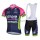 Lampre Merida 2014 Fietskleding Set Fietsshirt Met Korte Mouwen+Korte Koersbroek Blauw