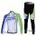 Liquigas Cannondale Pro Team Fietskleding Set Wielershirts Lange Mouw+Lange Fietsbroeken Groen Wit