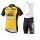 2017 Lotto Fietskleding Set Fietsshirt Met Korte Mouwen+Korte Koersbroek Geel