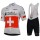 Team Ag2r La Mondiale 2018 Swiss Champion Fietskleding Set Wielershirt Korte Mouw+Korte Fietsbroeken Bib
