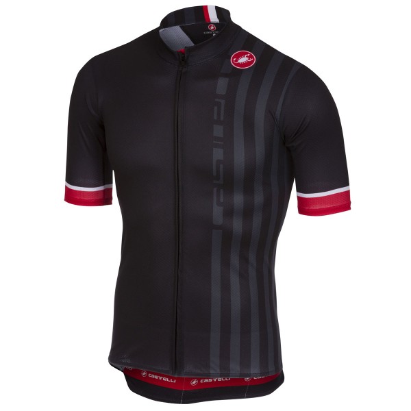 Castelli Podio Doppio Zwart Wielershirt Korte Mouw