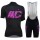 Cipollini Prestige Dames Black Violet Fietskleding Set Wielershirt Korte Mouw+Korte Fietsbroeken Bib