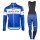 2018 Quick Step Floors Blauw Fietskleding Set Wielershirt Lange Mouw+Lange Fietsbroeken Bib