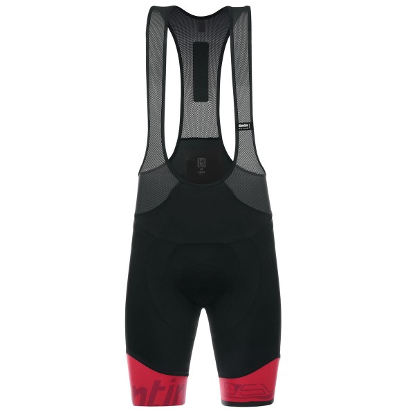 Santini Sleek 99 Rood Korte Fietsbroeken Bib