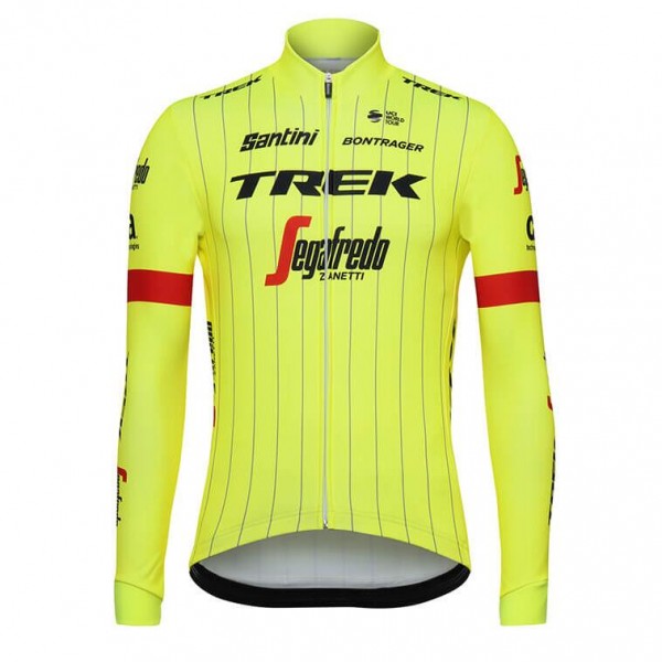 Trek Segafredo 2018 Fluo Geel Wielershirt Lange Mouw