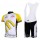McDonald Legea Pro Team Fietskleding Set Fietsshirt Met Korte Mouwen+Korte Koersbroek Wit Geel
