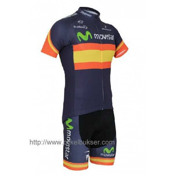 Movistar Teams Spagna Wielerkleding Set Set Wielershirts Korte Mouw+Fietsbroek