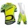 2015 Orbea Fluo Geel Blauw Fietskleding Set Fietsshirt Met Korte Mouwen+Korte Koersbroek