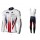 2016 SKY British Winter Wielerkleding Set Wielershirt Lange Mouwen+Lange Fietsbroeken Bib Vliezen Rood Wit