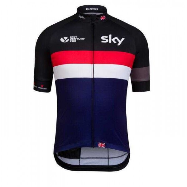 2016 SKY Wit-Rood Wielershirt Met Korte Mouwen