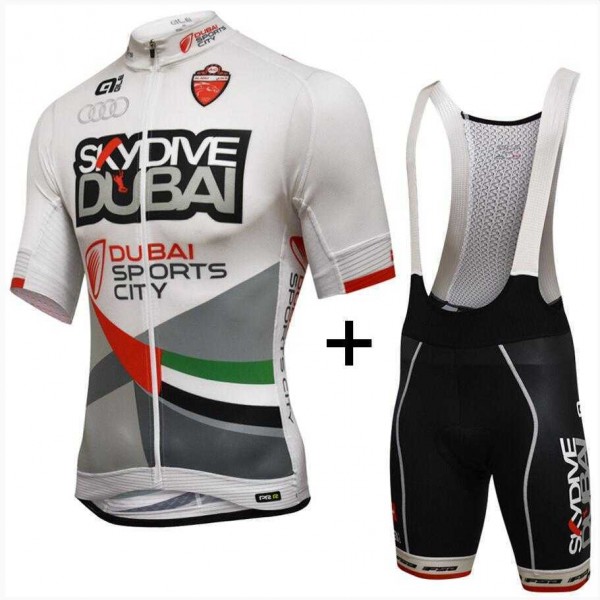 2016 Skydive Dubai Fietskleding Set Fietsshirt Met Korte Mouwen+Korte Koersbroek