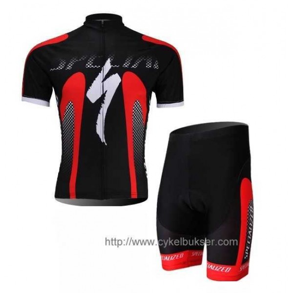 Specialized S-Work Wielerkleding Set Set Wielershirts Korte Mouw+Fietsbroek Zwart Rood
