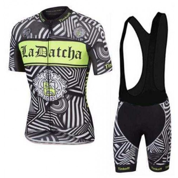 2016 Ladatcha Tinkoff Zebra Fietskleding Set Fietsshirt Met Korte Mouwen+Korte Koersbroek Zwart