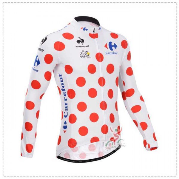 Tour De France Le Coq Sportif 2014 Wielershirt Lange Mouw Polka-Dot