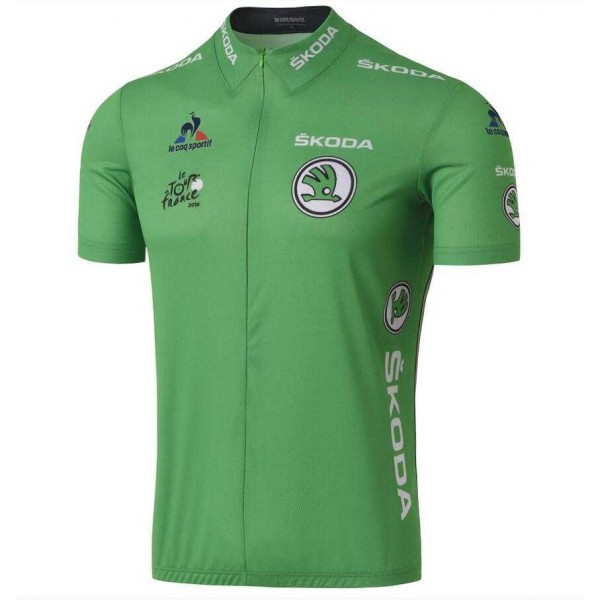 2016 SKODA TOUR DE FRANCE Wielershirt Met Korte Mouwen Groen